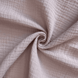 Ткань Муслин Жатый, цвет Пыльно-Розовый (на отрез)  в Нефтеюганске