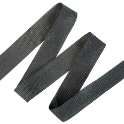 Окантовочная лента-бейка, цвет Чёрный 22мм (на отрез)  в Нефтеюганске