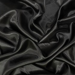 Атлас-сатин, цвет Черный (на отрез)  в Нефтеюганске