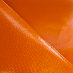 Тентовый материал ПВХ 450 гр/м2, Оранжевый (Ширина 160см), на отрез  в Нефтеюганске, 450 г/м2, 699 руб