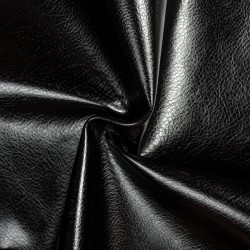 Ткань Дерматин (Кожзам) для мебели, цвет Черный (на отрез)  в Нефтеюганске