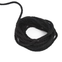 Шнур для одежды тип 2, цвет Чёрный (плетено-вязаный/полиэфир)  в Нефтеюганске
